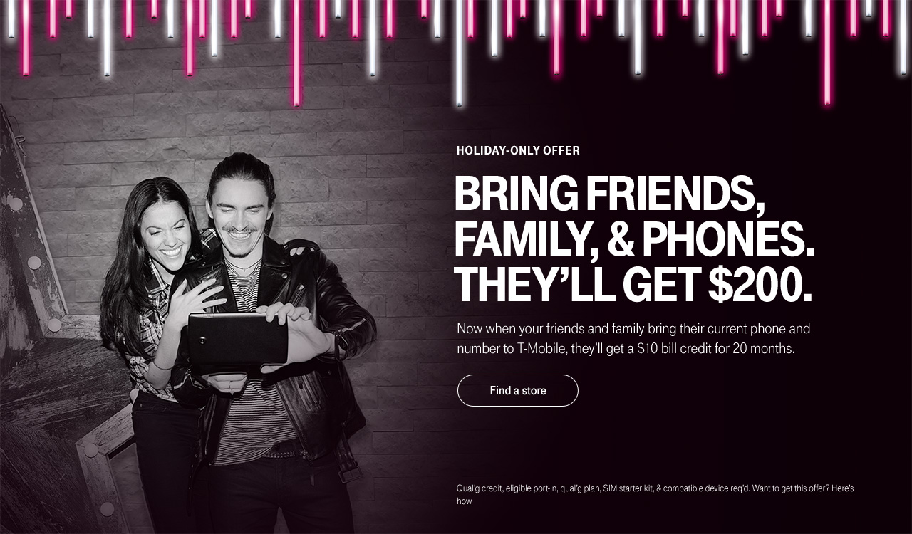 T-Mobile holiday website campaign