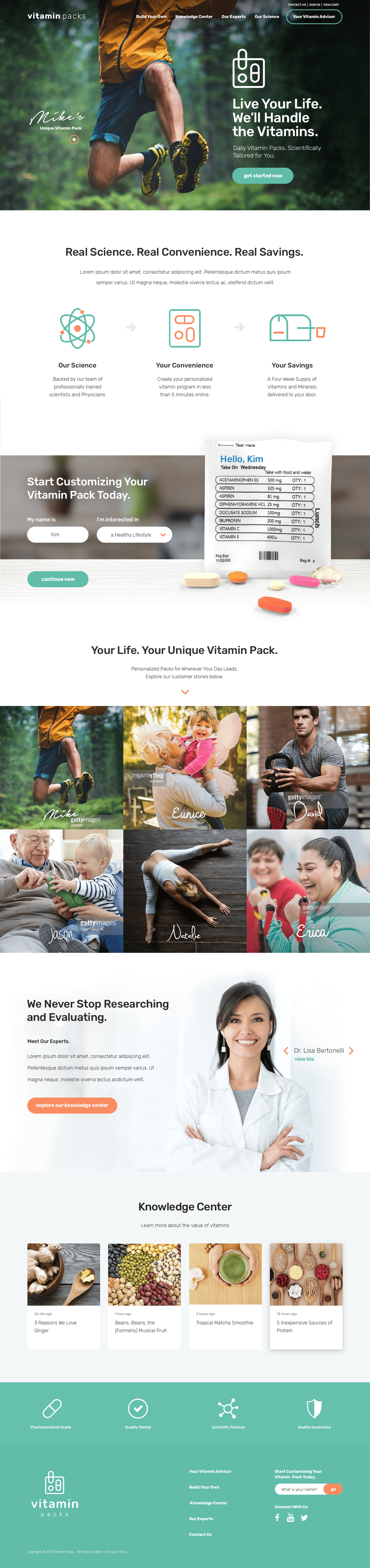 Vitamin Packs, full page layout