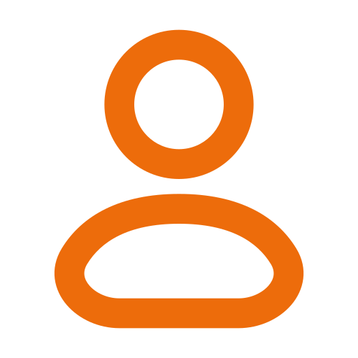 Icono blanco de Usuario, estilo outline round border.