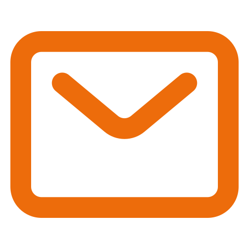 Icono blanco de Email, estilo outline round border.