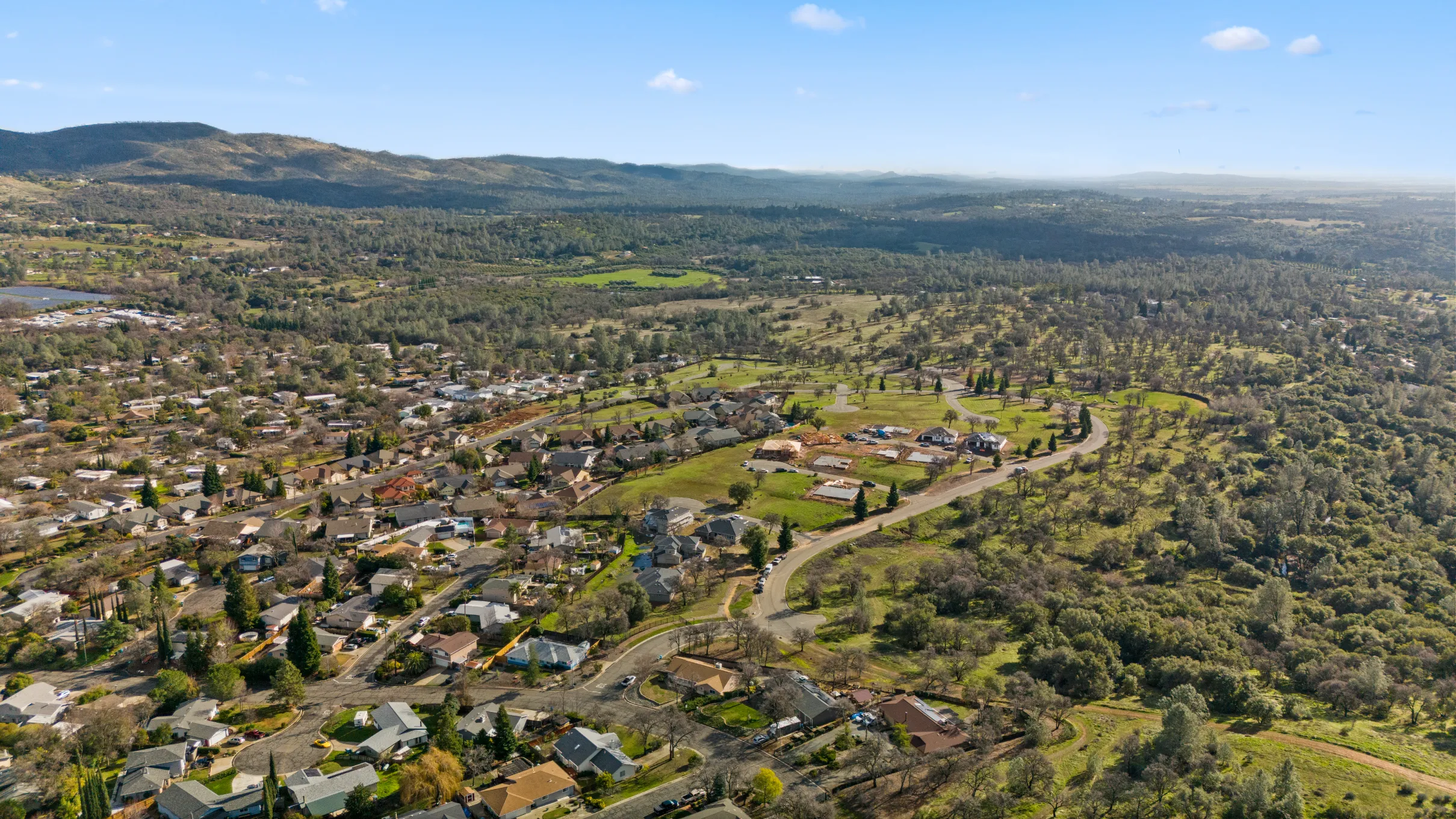 An aerial view of the ridge community