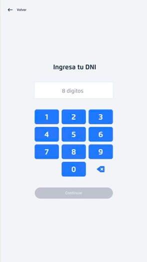BCP mobile login interface with secure PIN entry for digital banking authentication
