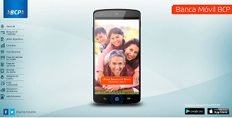 BCP mobile banking interface with inconsistent navigation and layout compared to other digital products