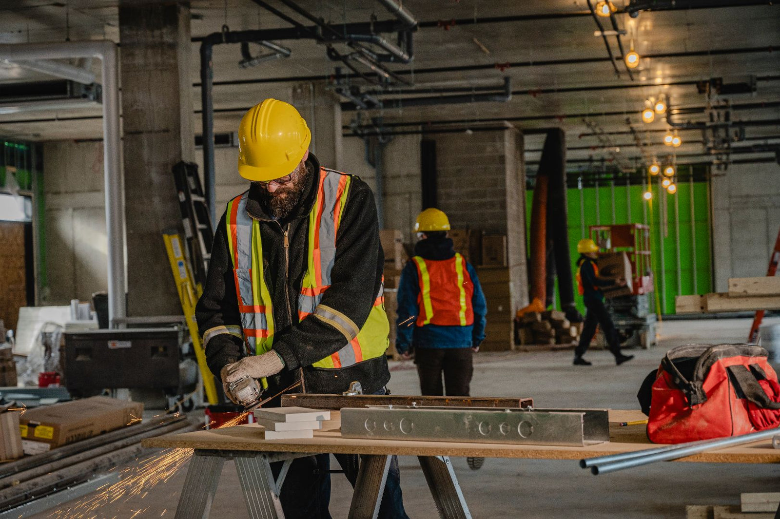 Attention production on a skilled trades shoot