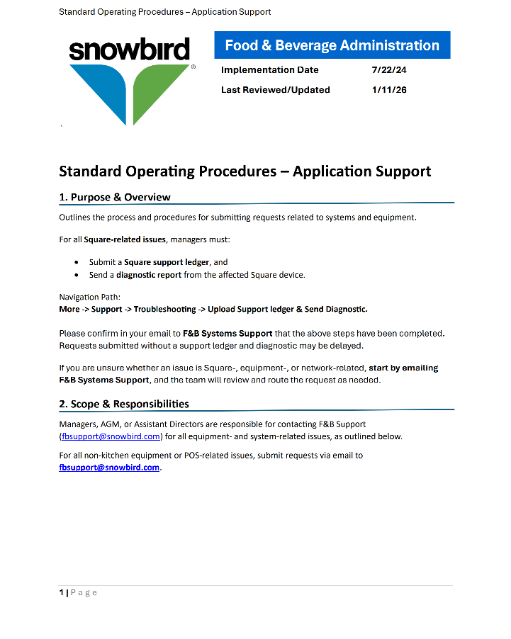 Application support SOP for triage