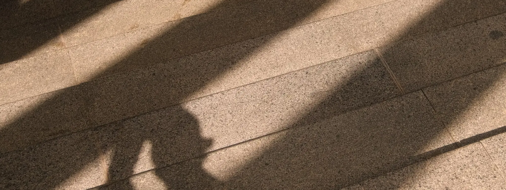 Outdoor pavement with lights and shadows