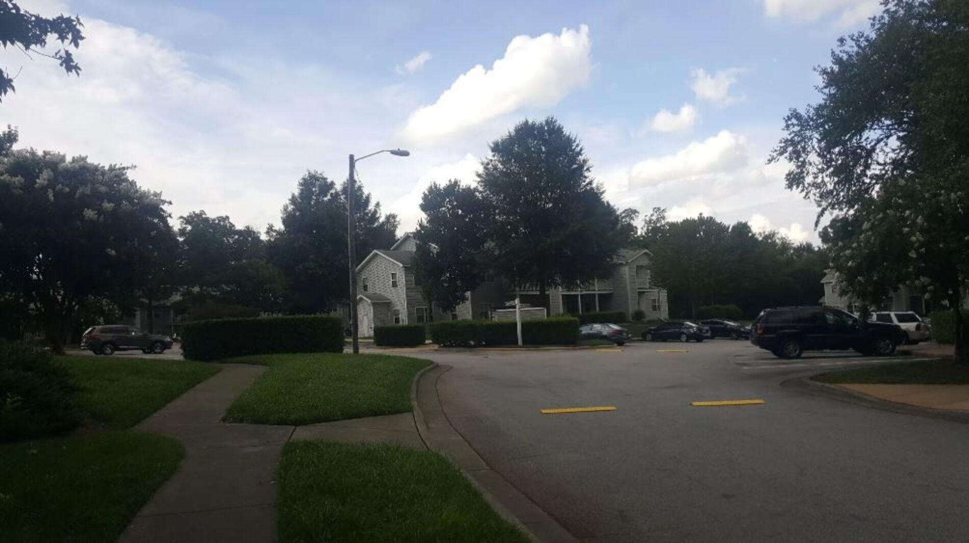 Exterior street view of the apartments