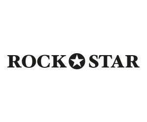 Rock Star logo with a star symbol between the words Rock and Star.