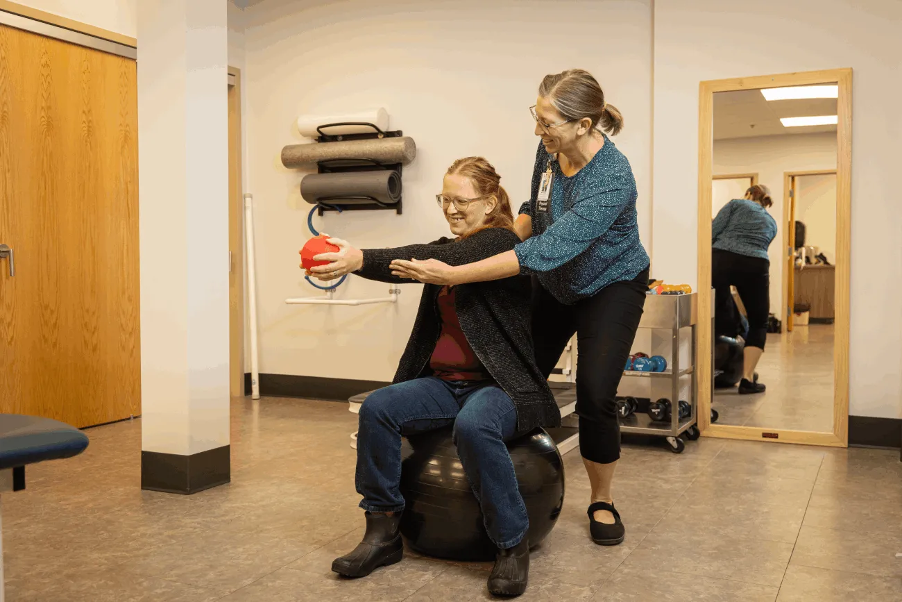 A patient receiving rehab at the AIM Facility