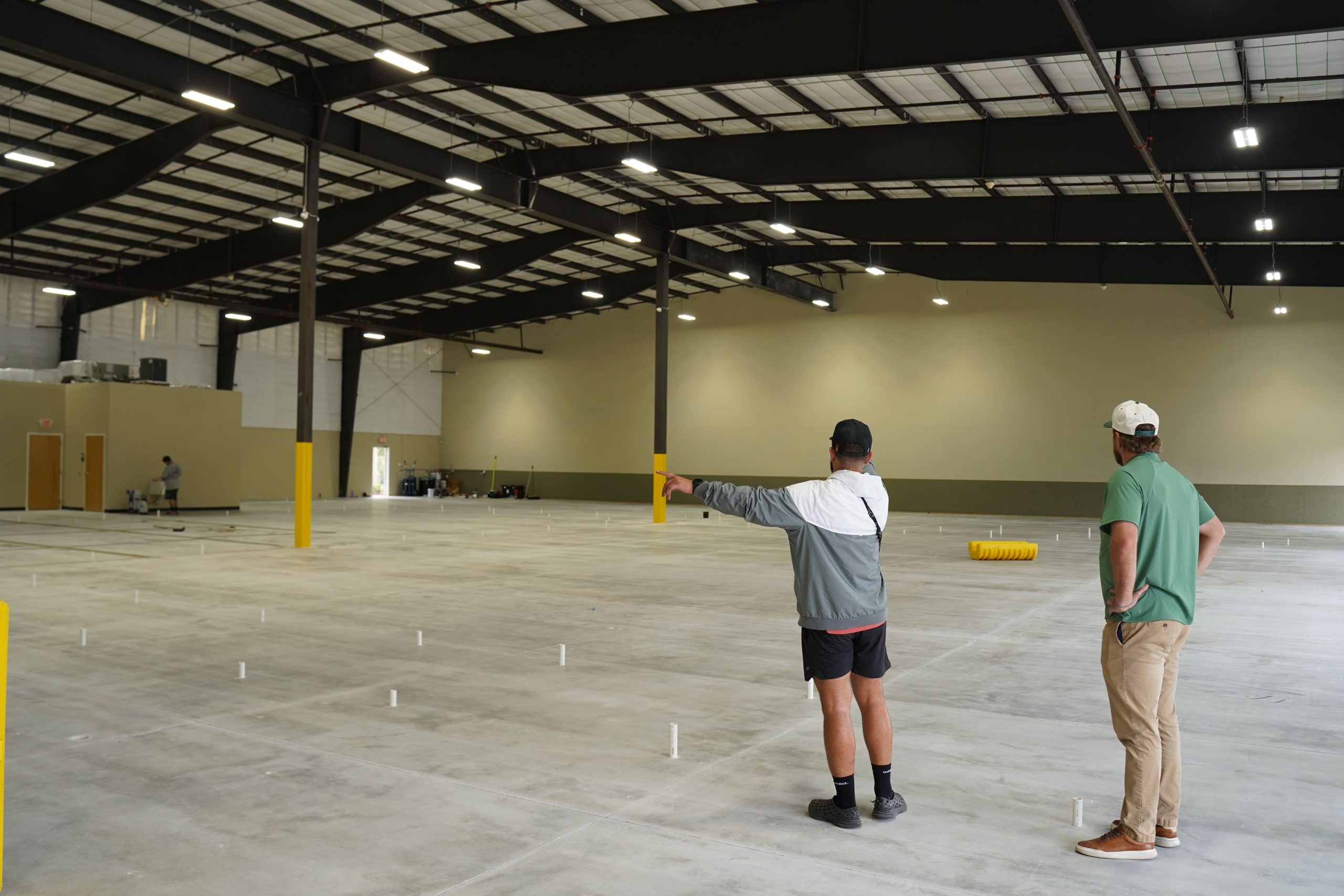 Shot-blasted concrete surface preparation at Lakeland Pickleball Academy