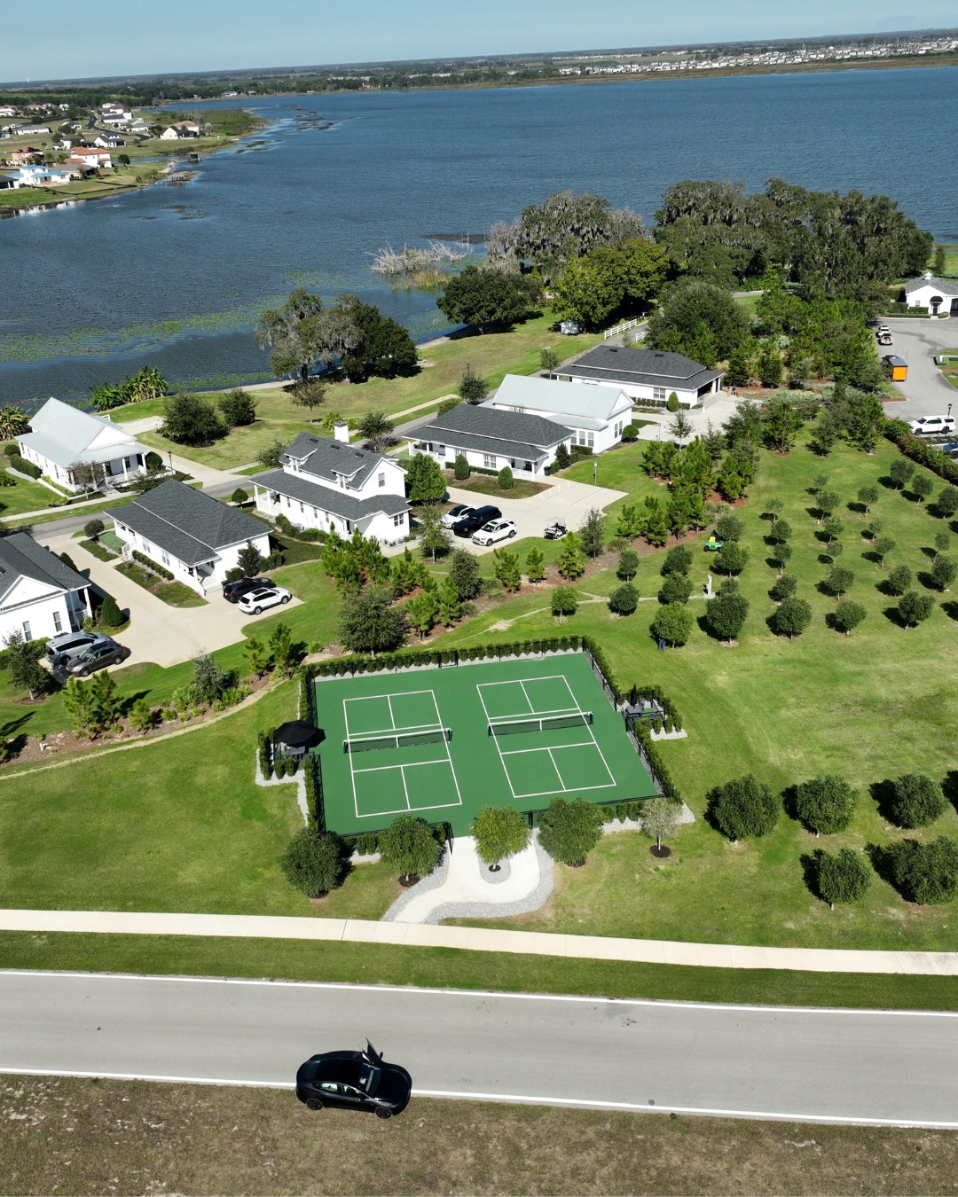Adams Estate pickleball courts integrated into estate landscape in Lake Alfred, FL