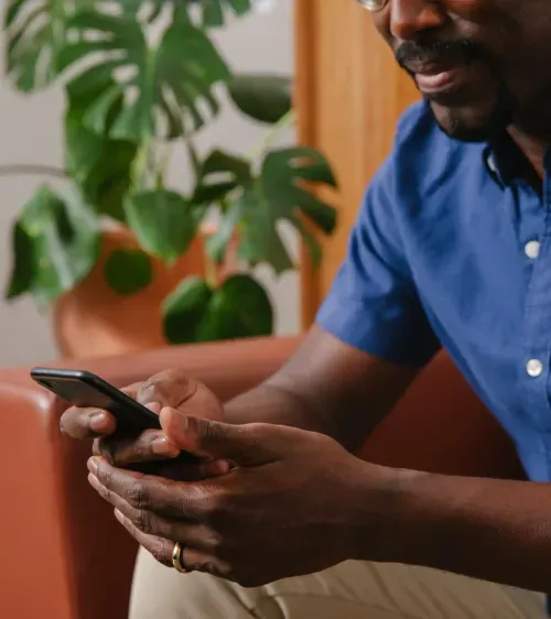 Man looking at phone