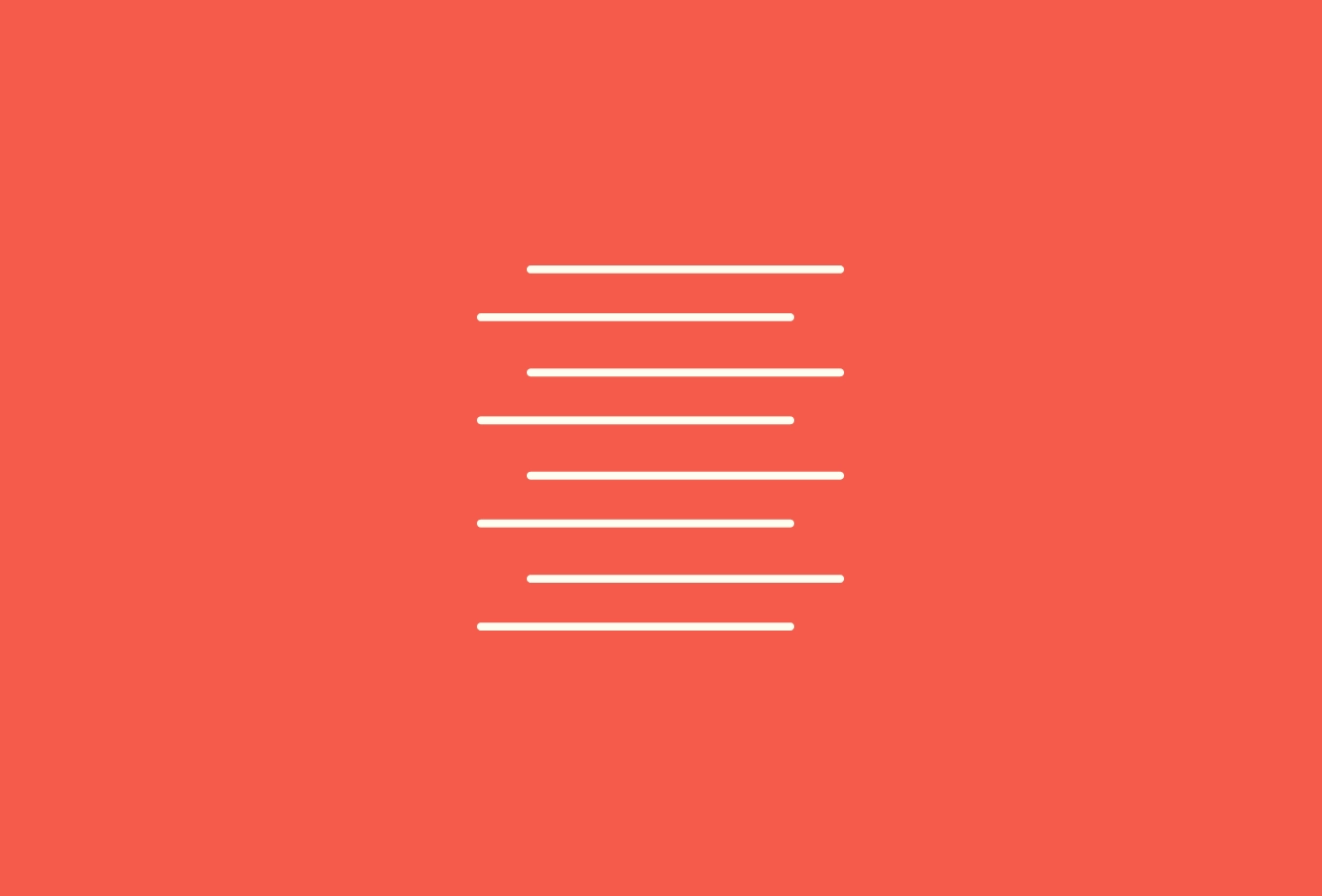 Stacked white horizontal lines on coral red background, minimalist design pattern