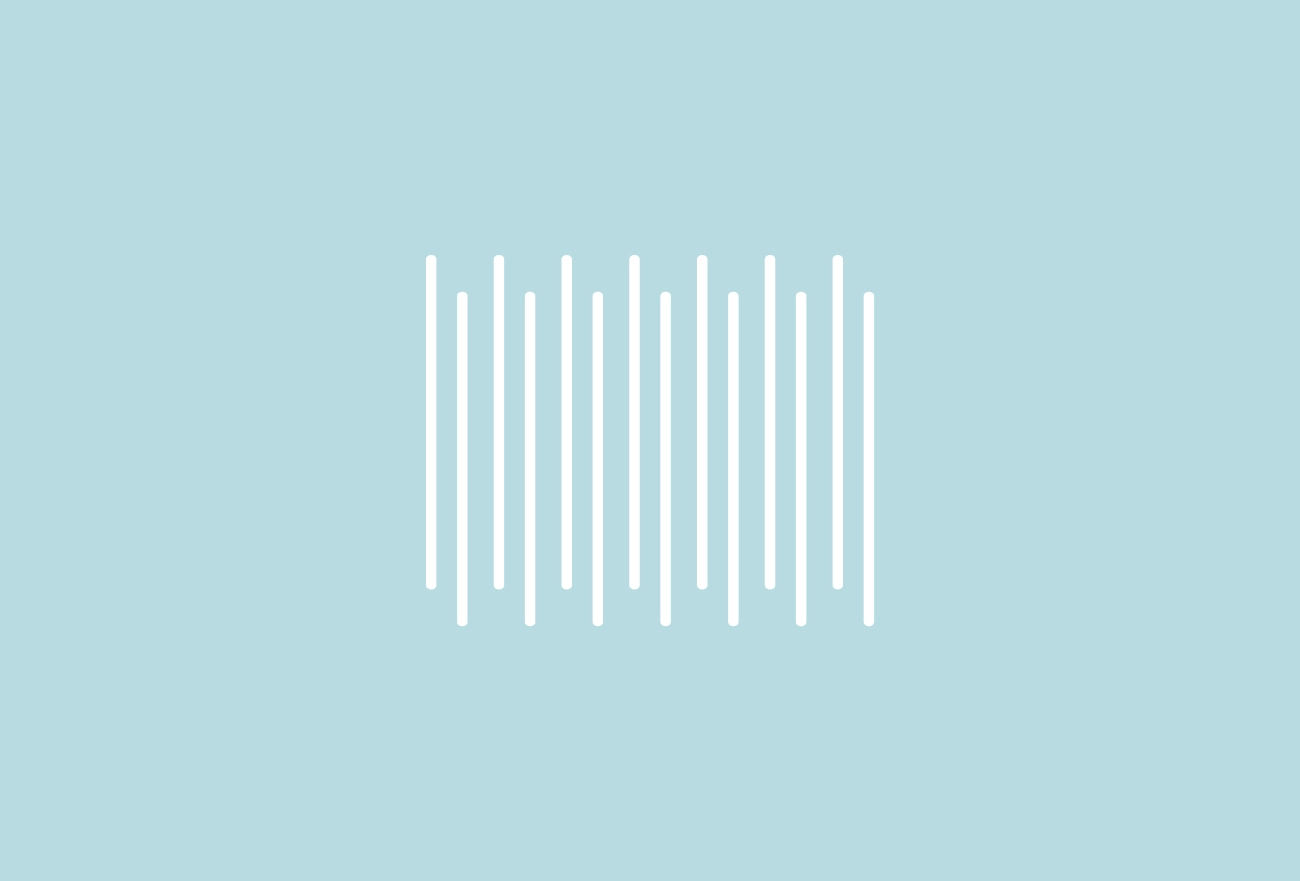 White vertical parallel lines in barcode pattern on light blue background