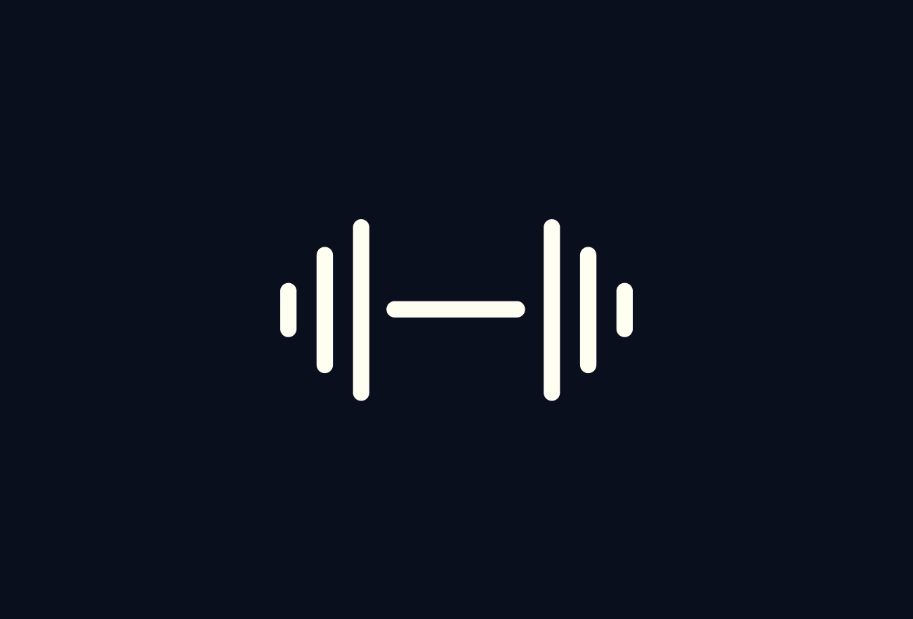 Dumbbell weight icon on dark background