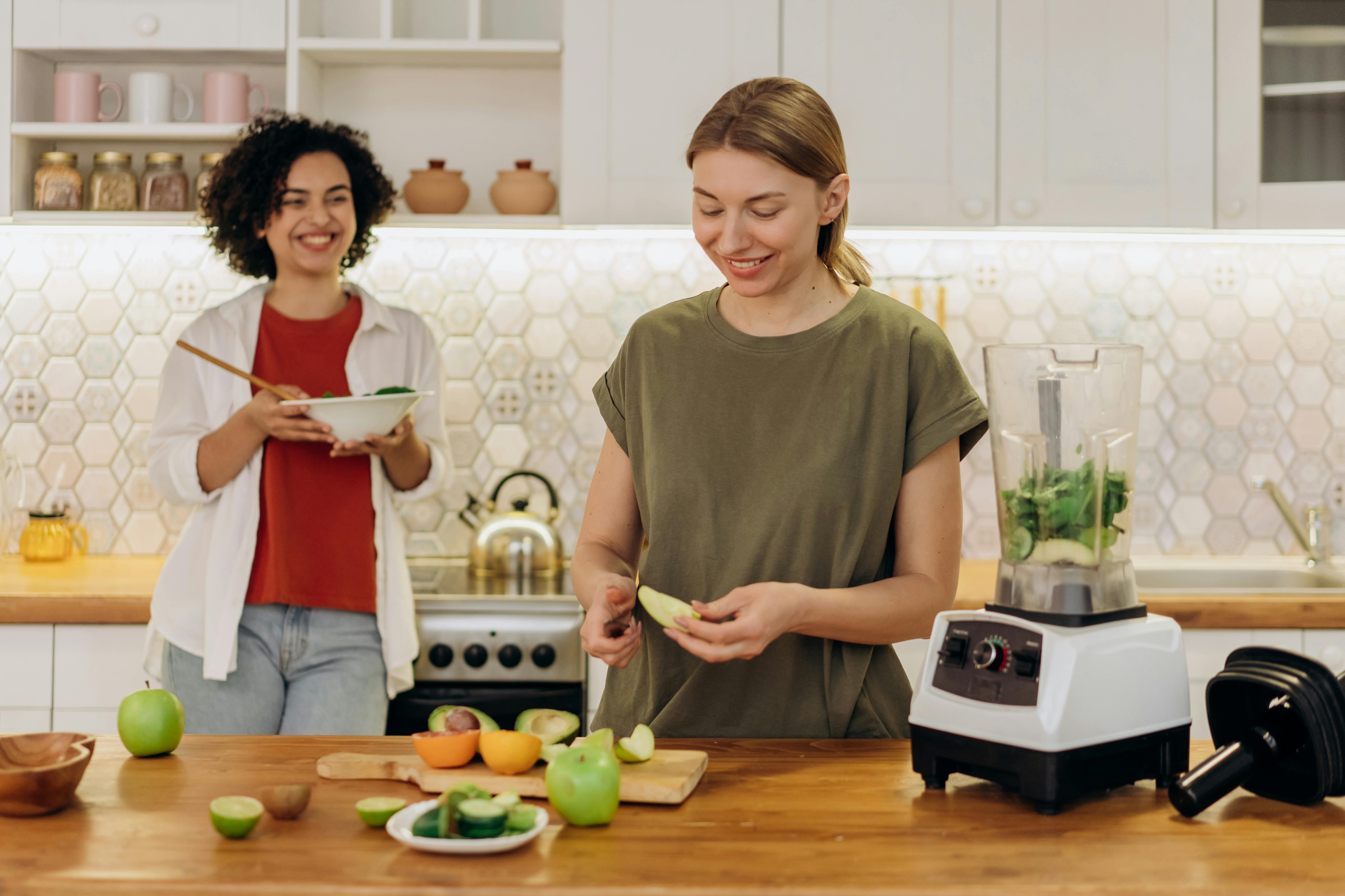 Two Women Making a Heart Healthy Drink
