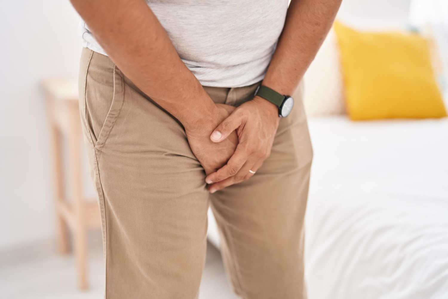 An enlarged prostate can lead to difficulty urinating.
