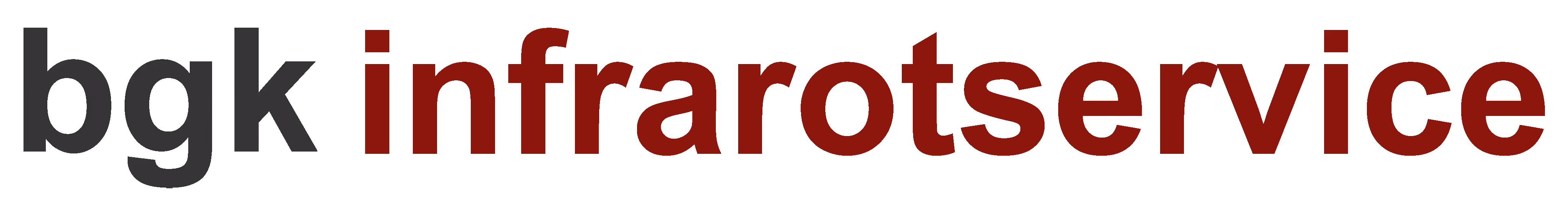Logo mit dem Text bgk infrarotservice in schwarzer und roter Schrift.