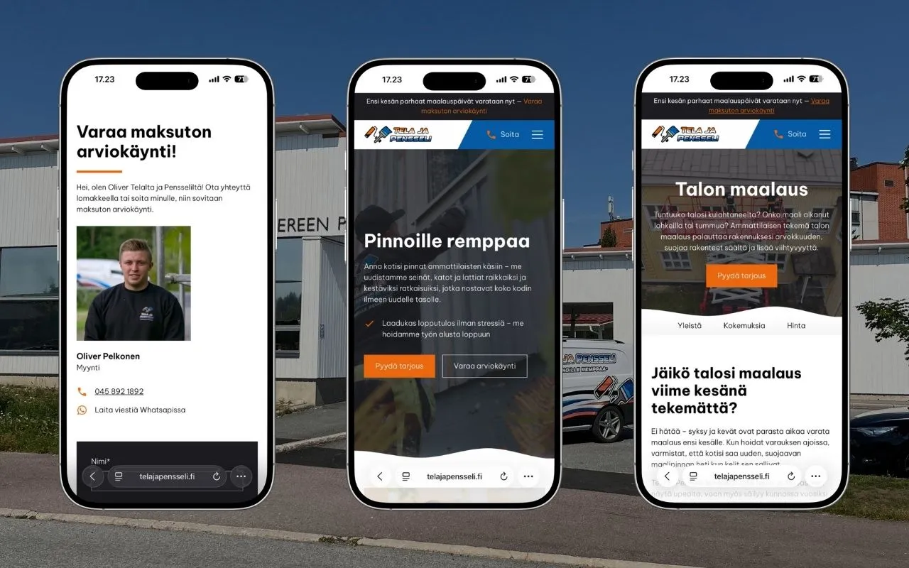 Tela ja Pensseli uudet verkkosivut