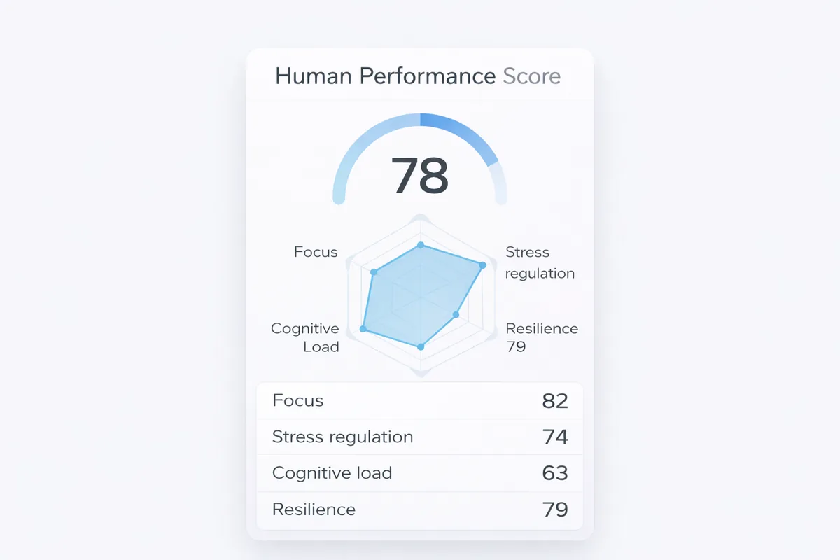 Preview of the VRbio Human Performance Report dashboard