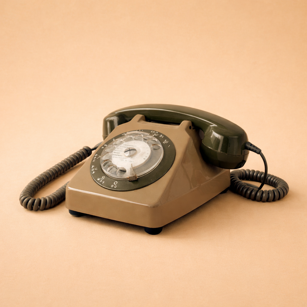 téléphone vintage marron