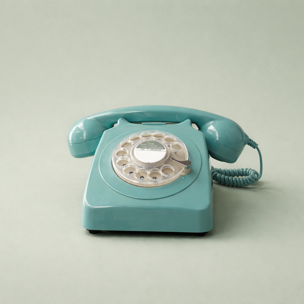 téléphone vintage bleu