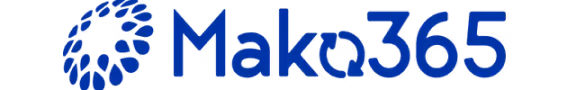Mako365 Firmenlogo in Blau.