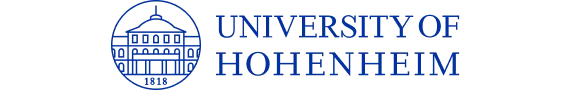 Logo der Universität Hohenheim mit einem runden Emblem und Schriftzug.