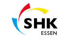 SHK-Logo mit stilisierten rot-gelben und blau-schwarzen Bögen.