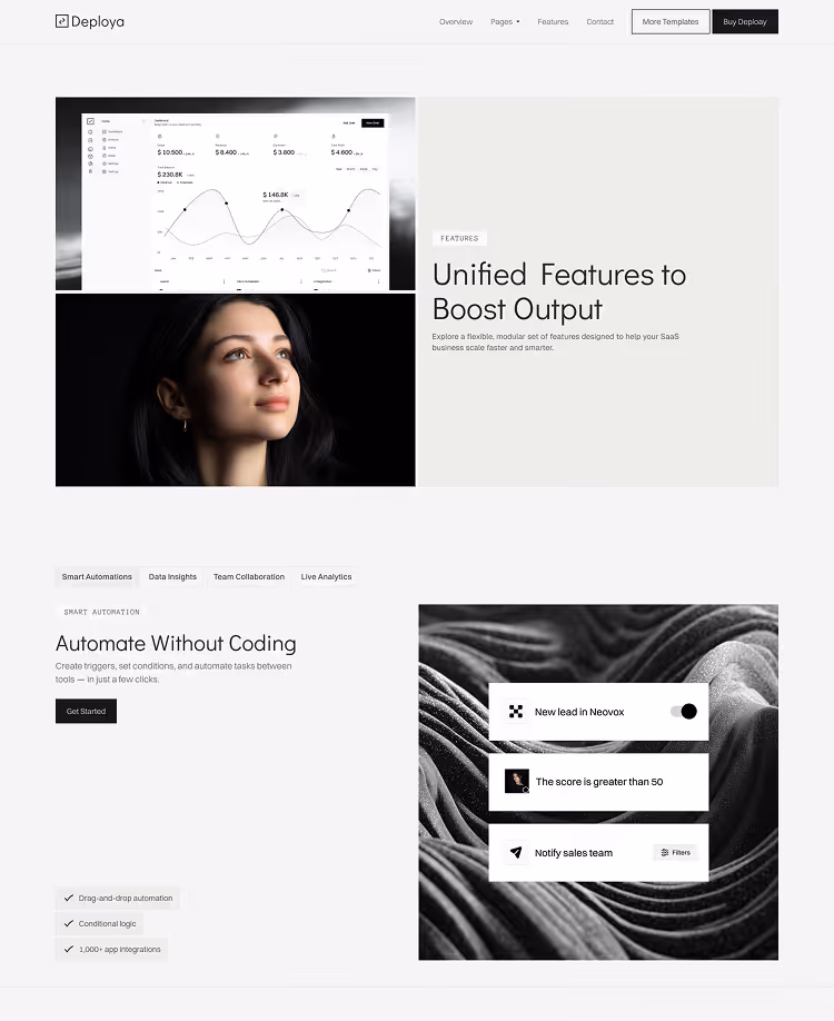 Deploya – AI & SaaS Webflow Template
