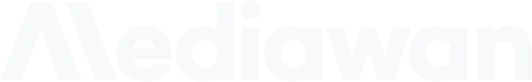Mediawan white wordmark logo on a transparent background.
