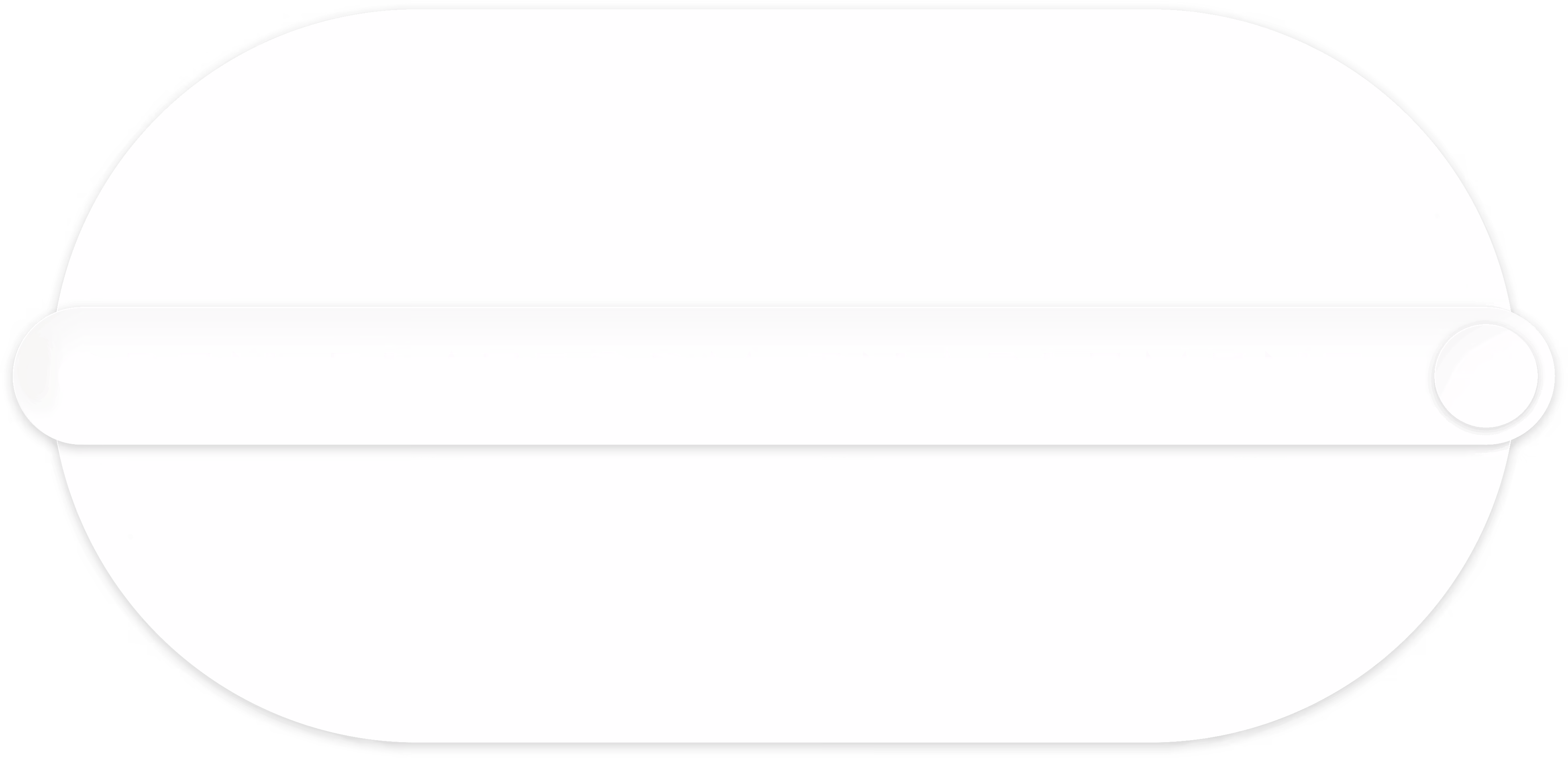 Empty rounded rectangular white search bar with circular buttons on each end.