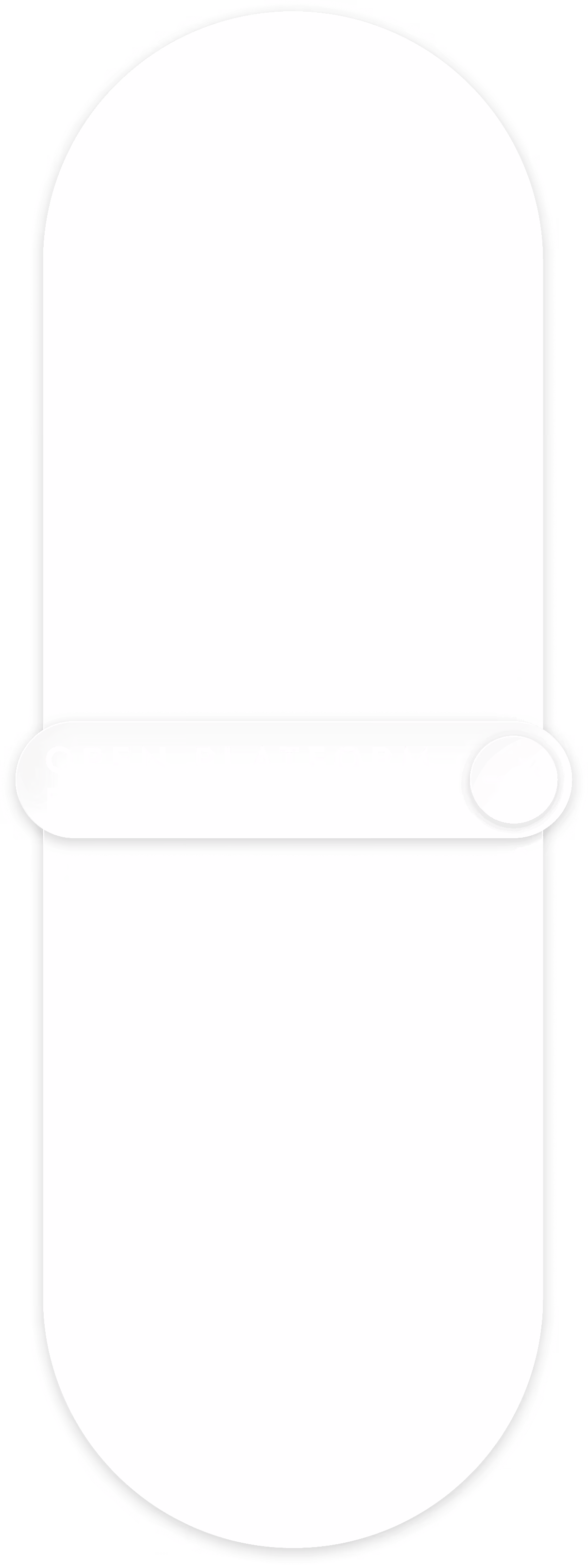 White rounded vertical toggle switch with a circle slider in the middle on a dark background.