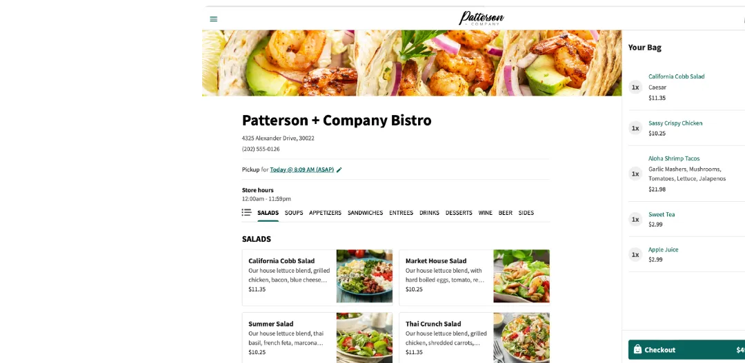 a screen shot of the UX/UI of Aloha by Voyix
