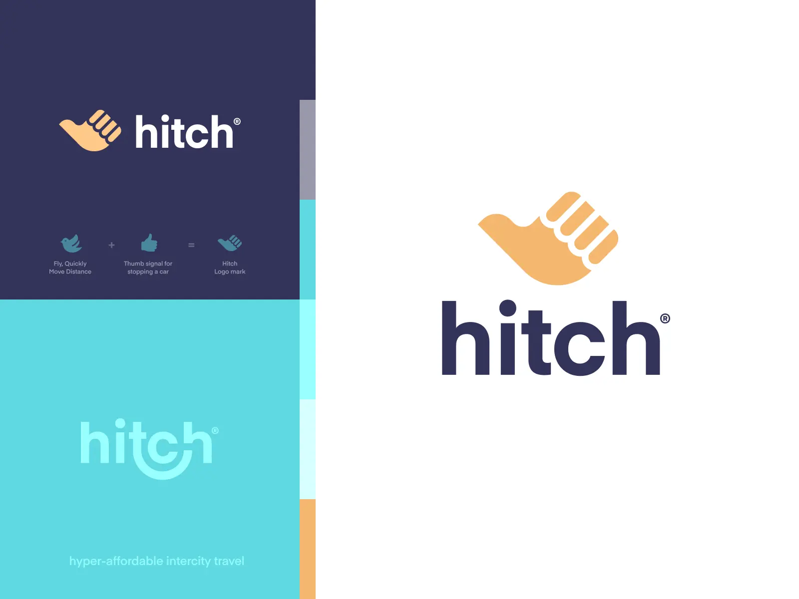 Blue travel logo for Hitch