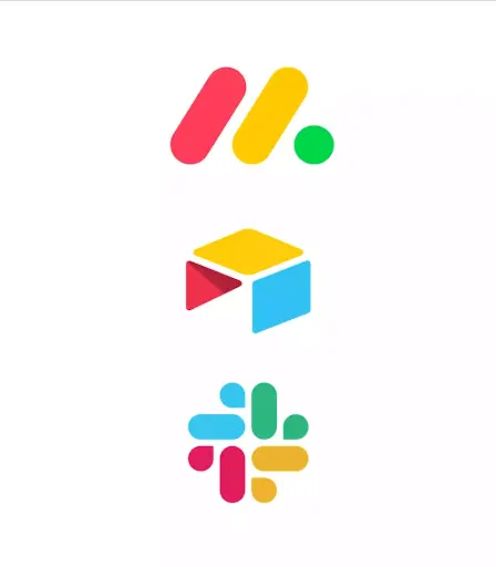 slack airtable monday logo
