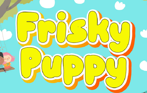 Frisky Puppy font YouTube thumbnail for kids content