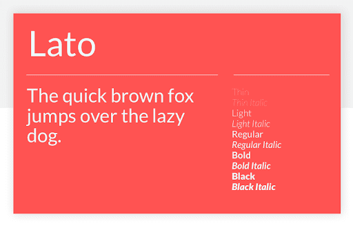 Lato font YouTube thumbnail