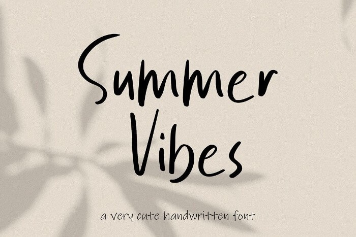 Summer Vibes handwritten font for seasonal designs