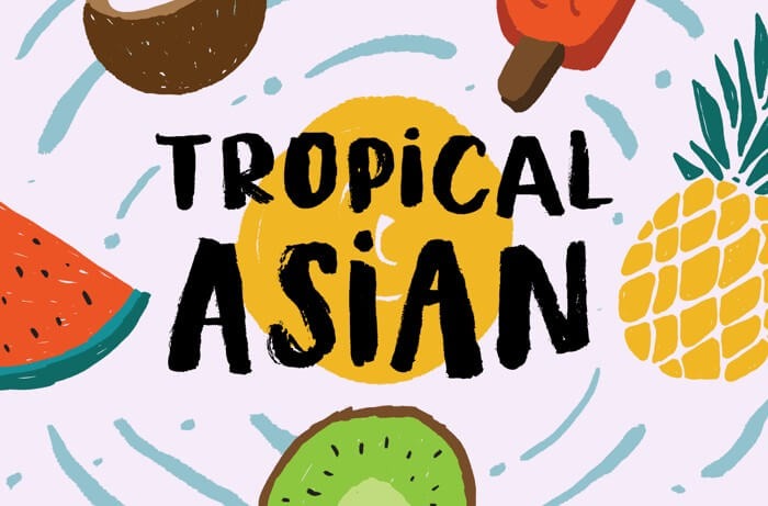 Tropical Asian brush ink font for summer designs