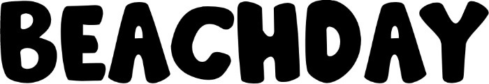 Beachday playful display font for summer graphics