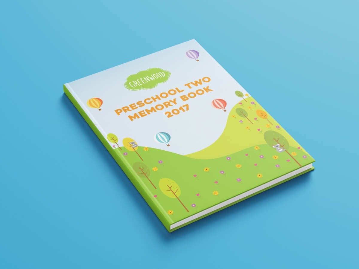 Greenwood Preschool yearbook cover with a simple illustration