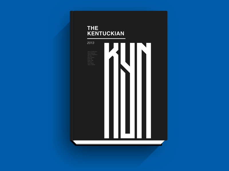 The Kentuckian 2013 yearbook cover for the University of Kentucky with stacked KYN lettering