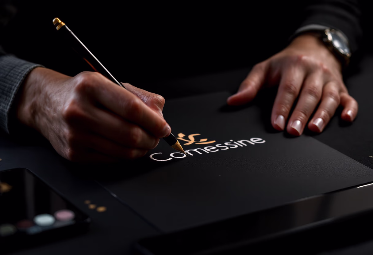 image of a logo design process