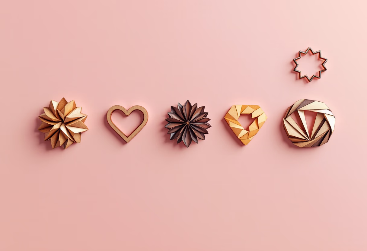 image of physical logo prototypes on a table