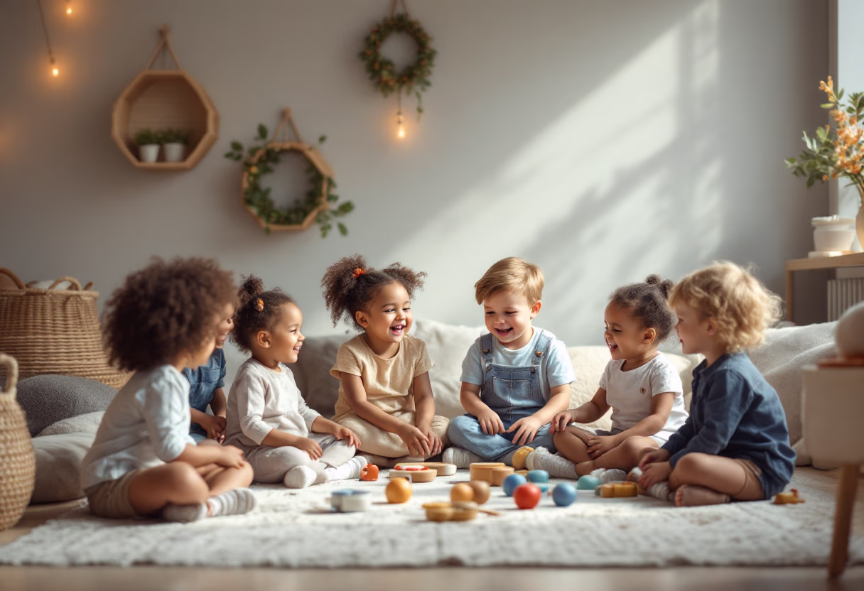 image of children playing in a daycare setting