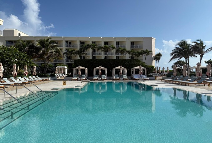 Main pool at Four Seasons Resort Palm Beach photographed early in the morning to avoid capturing other guests