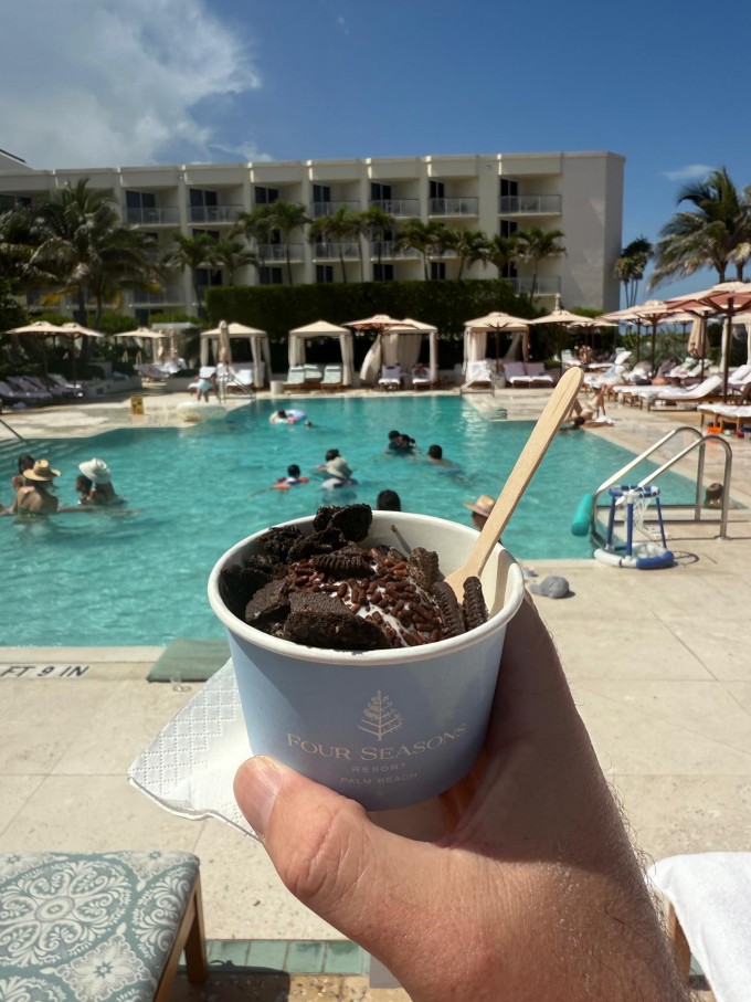 Complimentary ice cream served poolside at Four Seasons Resort Palm Beach