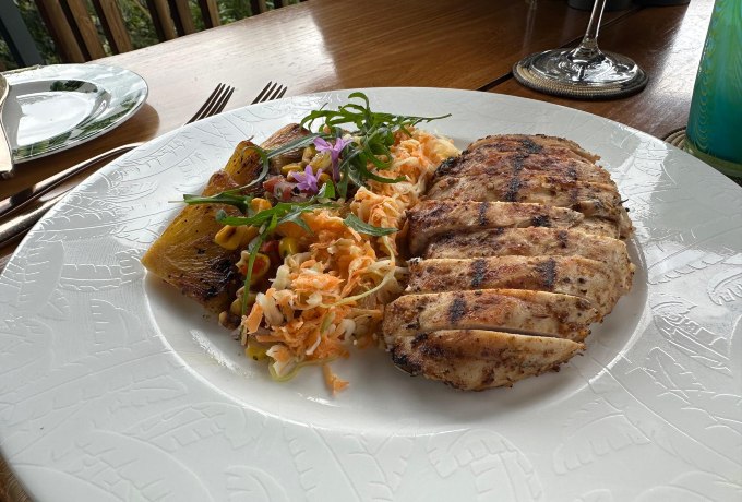Freshly made meals at the One and Only Gorillas Nest.