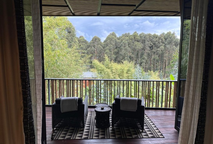 Verandah in our suite at the One and Only Gorillas Mist.